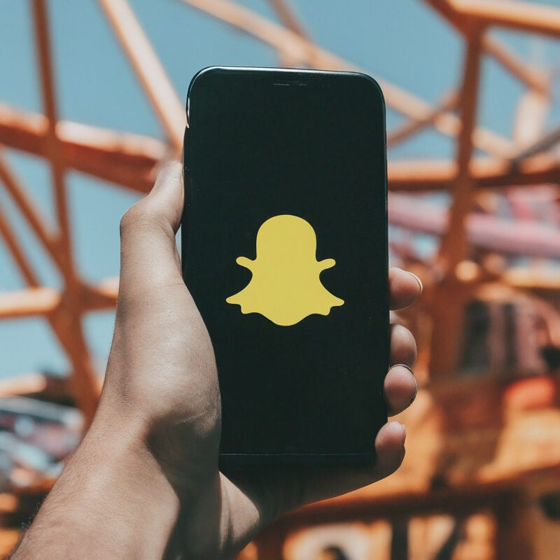 Snapchat logo on smartphone