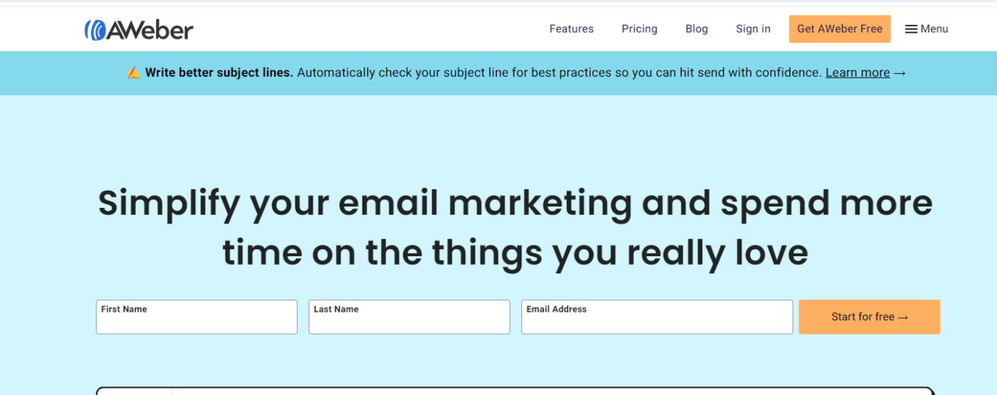 aweber email marketing platform