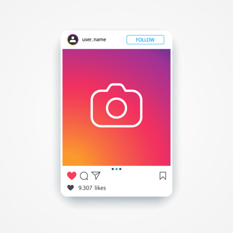 instagram post with blank user and blank content